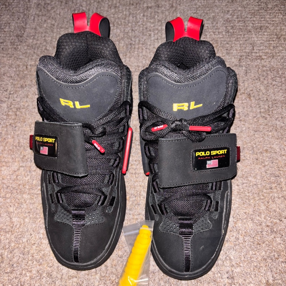 Polo Sport Ralph Lauren PS-100 Sneakers Men’s Sz 8 Black & Red